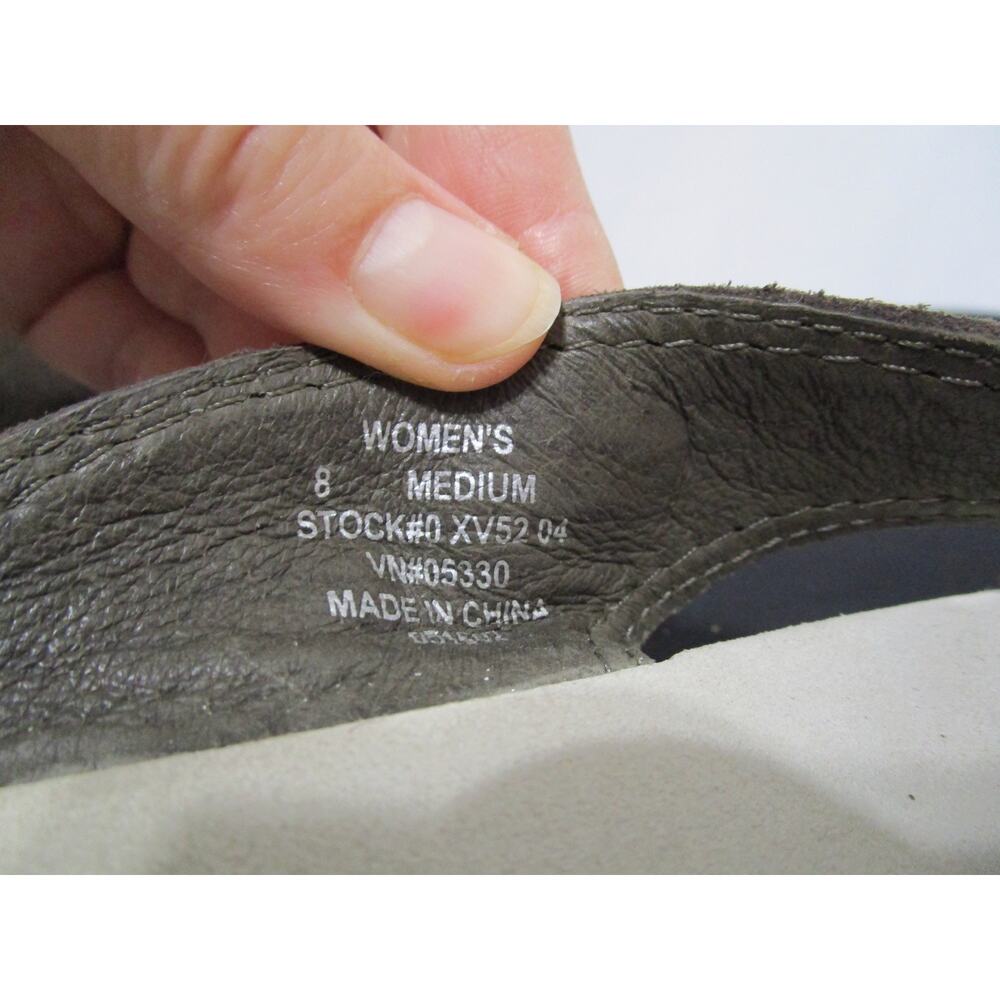 L.L. Bean Olive Green Suede Leather Toe Loop Slide Sandals Women Sz 8 - Picture 9 of 11